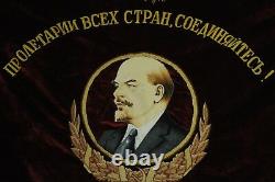 100%Original Soviet union Velvet flag banner Lenin USSR Russian communist Emblem
