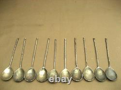 10 Vintage MKO Soviet CCCP USSR Russian Twisted Handle Small 5 Tea Spoon Ladles