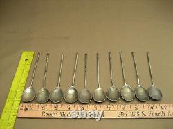 10 Vintage MKO Soviet CCCP USSR Russian Twisted Handle Small 5 Tea Spoon Ladles