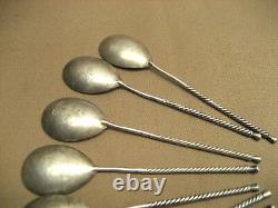 10 Vintage MKO Soviet CCCP USSR Russian Twisted Handle Small 5 Tea Spoon Ladles
