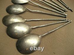 10 Vintage MKO Soviet CCCP USSR Russian Twisted Handle Small 5 Tea Spoon Ladles