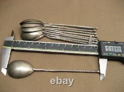 10 Vintage MKO Soviet CCCP USSR Russian Twisted Handle Small 5 Tea Spoon Ladles