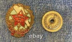1931-1941 Soviet Russian, Ready for PVHO Chemical Defense, Enamel, screwback Pin