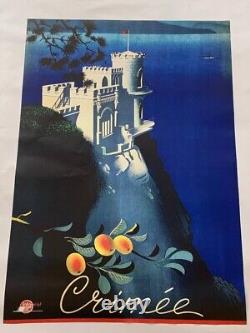 1936 Russian Soviet USSR Travel Ukrainian Poster Original Ukraine Crimea Yalta