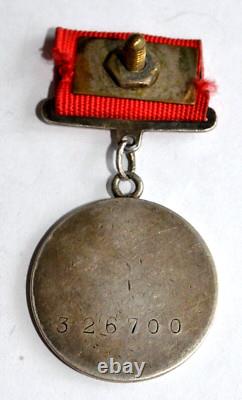 1943 Russian Soviet Military Medal Silver Batle Merit Award Order Badge Wwii War