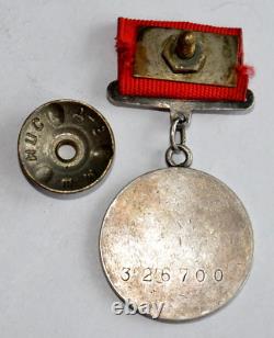 1943 Russian Soviet Military Medal Silver Batle Merit Award Order Badge Wwii War