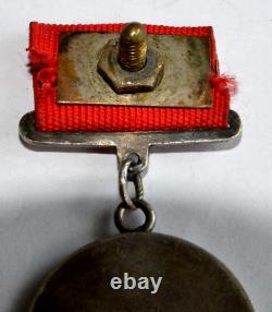 1943 Russian Soviet Military Medal Silver Batle Merit Award Order Badge Wwii War