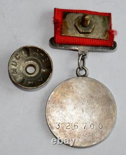 1943 Russian Soviet Military Medal Silver Batle Merit Award Order Badge Wwii War