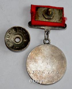 1943 Russian Soviet Military Medal Silver Batle Merit Award Order Badge Wwii War