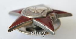 1944 Russian Soviet Military Order Red Star Medal Award Wwii Silver Enamel Badge