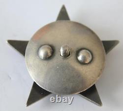 1944 Russian Soviet Military Order Red Star Medal Award Wwii Silver Enamel Badge