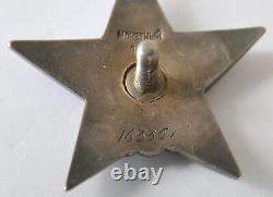 1944 Russian Soviet Military Order Red Star Medal Award Wwii Silver Enamel Badge