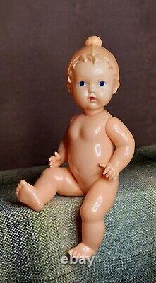 1950's USSR Russian Soviet OHK CELLULOID Toy Doll BABY in CAP
