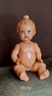 1950's USSR Russian Soviet OHK CELLULOID Toy Doll BABY in CAP