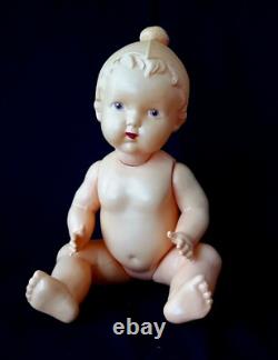 1950's USSR Russian Soviet OHK CELLULOID Toy Doll BABY in CAP