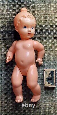1950's USSR Russian Soviet OHK CELLULOID Toy Doll BABY in CAP