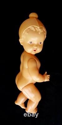 1950's USSR Russian Soviet OHK CELLULOID Toy Doll BABY in CAP