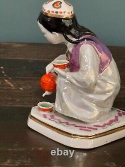 1950s Russian Soviet Porcelain Figurine Uzbek Girl With Tea Pot