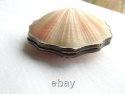 1960 Vintage USSR Russian Gilt Sterling Silver 875 Compact Puff Powder Box Shell