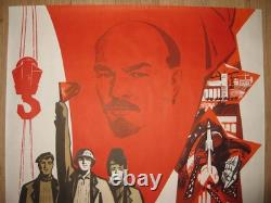 1969 Authentic Russian Soviet Ussr? We Build Communism? Poster Space Lenin
