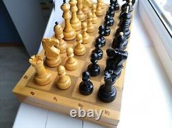 1970 BIG Vintage Weighted TOURNAMENT Soviet Chess USSR Wooden Russian Chess