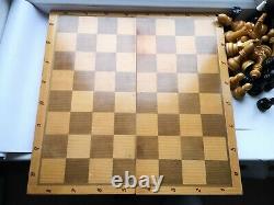 1970 BIG Vintage Weighted TOURNAMENT Soviet Chess USSR Wooden Russian Chess