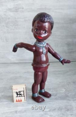 1970's USSR Russian Soviet CELLULOID Toy African Doll BOY 16+