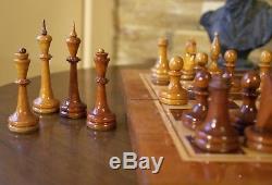 1970s Vintage USSR Wooden CHESS SET Board 45x45 cm Big Russian chess
