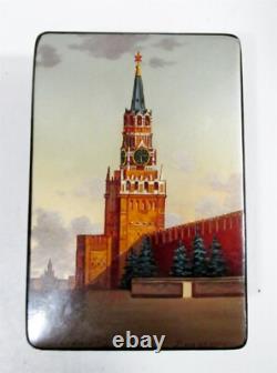 1972 Soviet USSR Lacquer Ware Box Kremlin Signed CCCP