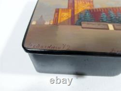 1972 Soviet USSR Lacquer Ware Box Kremlin Signed CCCP