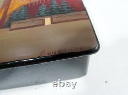1972 Soviet USSR Lacquer Ware Box Kremlin Signed CCCP