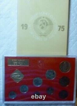 1975 RUSSIA USSR SOVIET UNION OFFICIAL LENINGRAD MINT PROOF LIKE SET (9) w COA