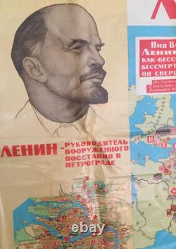 1978, USSR SOVIET Russian LENIN Poster Map