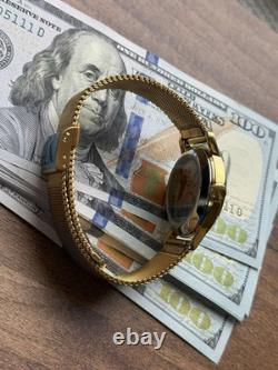 1980s ZiM Pobeda Golden Watch Soviet Blue Military Men's Mechanical Rare Classic