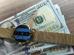 1980s ZiM Pobeda Golden Watch Soviet Blue Military Men's Mechanical Rare Classic