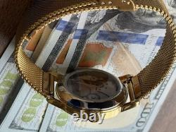 1980s ZiM Pobeda Golden Watch Soviet Blue Military Men's Mechanical Rare Classic