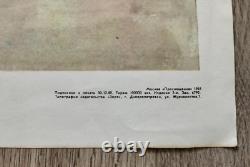 1981 ORIGINAL SOVIET Russian POSTER Cosmonaut USSR space astronaut rocket