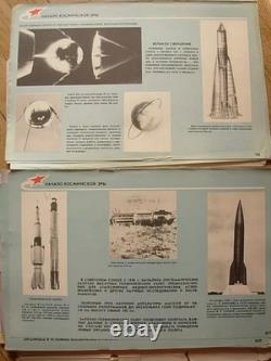 1986 Original Soviet Cosmonautic Poster Set USSR Space Exhibition Portfolio