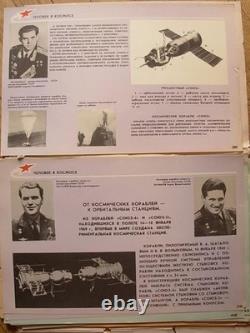1986 Original Soviet Cosmonautic Poster Set USSR Space Exhibition Portfolio