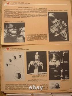1986 Original Soviet Cosmonautic Poster Set USSR Space Exhibition Portfolio