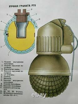 1988 USSR Russian Red Army Original poster grenade set Soviet military cold war