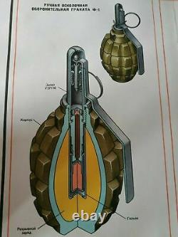 1988 USSR Russian Red Army Original poster grenade set Soviet military cold war