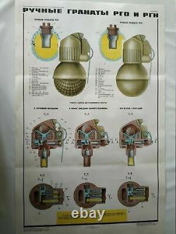 1988 USSR Russian Red Army Original poster grenade set Soviet military cold war