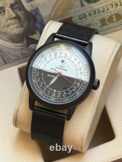 24H Automatic Watch Mens Soviet USSR Polar Expedition Russian Raketa Wrist Black