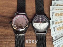 24H Automatic Watch Mens Soviet USSR Polar Expedition Russian Raketa Wrist Black