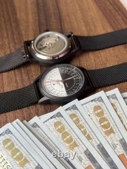 24H Automatic Watch Mens Soviet USSR Polar Expedition Russian Raketa Wrist Black