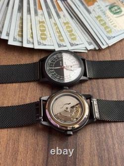 24H Automatic Watch Mens Soviet USSR Polar Expedition Russian Raketa Wrist Black