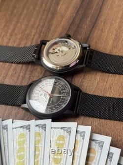 24H Automatic Watch Mens Soviet USSR Polar Expedition Russian Raketa Wrist Black