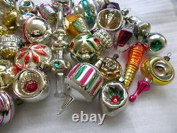33 Antique OLD Vintage USSR Russian Glass Christmas Ornaments Xmas Decorations