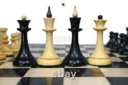 4 Russian USSR Weighted Chess Pieces 1950's Soviet Latvian 21 Ebony Board